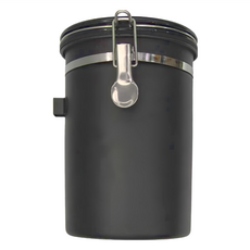 FANCY LIFE 咖啡豆密封罐 帶日期記錄圈和單向排氣閥 1.8L, 黑色, 1個