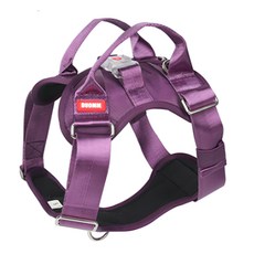 Duomm LED炫光背心式寵物減壓防暴衝胸背帶超耐磨狗項圈牽引繩, 紫色, 1個