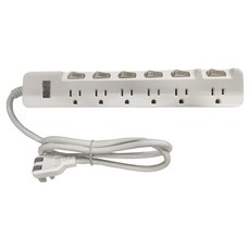 iPlus 保護傘 7切6座延長線 3孔 PU-3766, 1.2m, 白色, 1個