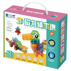 NEW WIS 小牛津 3D磁力積木塊, 1盒, 多色