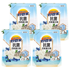 Magic Amah 妙管家 抗菌柔軟護衣精 補充包 歐洲精品級香氛 99.9%抗菌 藍調海洋麝香, 1.8L, 4包