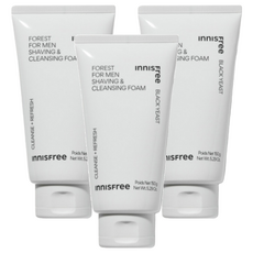 INNISFREE 綠樹林風男士保濕 雙效合一洗面乳刮鬍泡 添加薄荷醇 刮鬍滑順不刺激, 150g, 3條