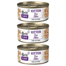 Brit 咘莉 Care呵護貓罐 幼貓, 鮪魚片, 70g, 3罐