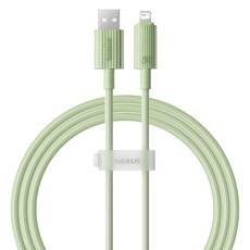 Baseus 倍思 環保系列 快充傳輸線 USB-iPhone 2.4A, 1m, 光合綠, 1條