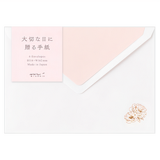 日本 MIDORI 珍貴之日信封組 20592 信封 優質紙張 傳遞溫馨情感, 玫瑰, 6個