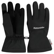 Naturehike 挪客 野途防風防水加厚保暖觸控手套 KA026, 1雙, 耀石黑