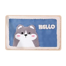 卡通絨毛地墊，聚酯纖維(滌綸100%), 40 x 65cm, 01 哈士奇