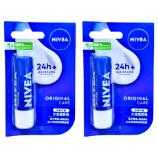 NIVEA 妮維雅 水漾護唇膏, 4.8g, 2件, 小藍
