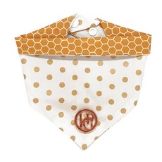 HAPPY GO PUPPY 寵物領巾, 金色圓點, XL(脖圍 59.5cm x 高 24.5cm), 奢華點點, 1條