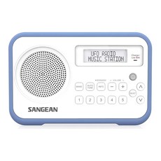 SANGEAN 山進電子 二波段 數位式時鍾收音機, LCD顯示器, PR-D30, WHITE-BLUE