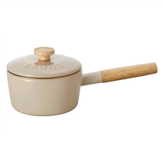 BRUnO 琺瑯單柄湯鍋 1.6L-迷霧灰 適用於直火/IH爐/電磁爐/黑晶爐/烤箱, 16cm, 1個