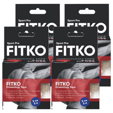 FITKO 飛客 肌力貼 運動型升級款 5cm x 5m 防水 彈性 舒適, 1捲, 4盒
