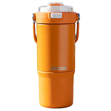 DODGE 道奇 大容量保溫杯 提握雙飲保冰水壺, 橙色, 900ml, 1個