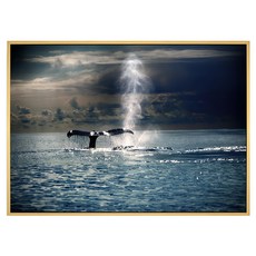 BOLUO GALLERY 菠蘿選畫所 鯨魚的尾巴 ANSL3404D 掛畫, 40 x 30cm, 木色