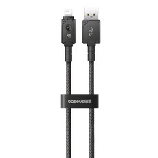 Baseus 倍思 Unbreakable系列 快速充電線 2.4A USB to Apple Lightning 8Pin, 黑色, 2m, 1條