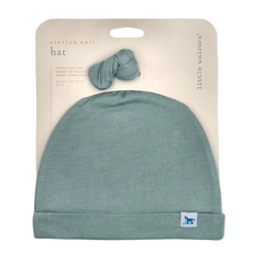Little Unicorn 絲柔超彈嬰兒帽, 0-4個月 彈性針織帽, 柔霧藍