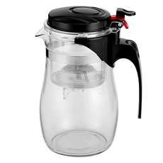 大容量玻璃濾茶杯, 900ml 耐熱玻璃, 304不鏽鋼濾網, 1個, 透明