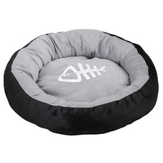 毛皇上 蛋塔窩 貓狗通用寵物床, L (直徑60cm), 灰黑色, 1個