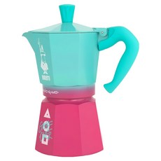 BIALeTTI 拜雷提 魷魚遊戲聯名 經典摩卡壺6杯份 270ml, 粉紅色 + 淺綠色, 1個