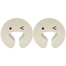 aguard 眨眼造型門擋 防止關門噪音 防止夾手或門受損, 象牙白, 2個