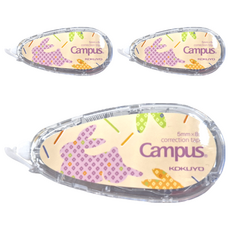 KOKUYO 國譽 Campus 象牙白修正帶 5mmx8m, 黃兔, 3個