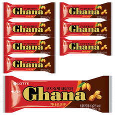 LOTTE 樂天 Ghana 加納巧克力棒, 45g, 8包