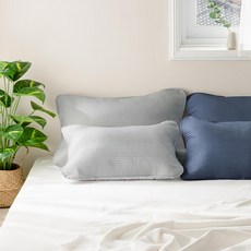 The Zari 晚安線條絎縫綁帶枕頭套