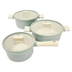 LocknLock 樂扣樂扣 Suit IH鍋具組, 薄荷色, 單柄湯鍋(18cm)1入 + 雙耳湯鍋(22cm)1入 + 雙耳湯鍋(24cm)1入, 1組