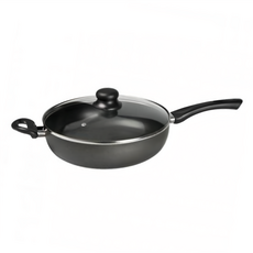 ELO 電磁爐不適用 單柄不沾平底鍋 附玻璃蓋 28cm 輕巧不沾, 1個