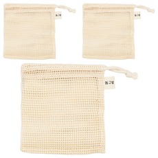 donggubat 純棉肥皂網袋 Set 3個 加寬3cm 浴室掛式 可重複使用, 單色