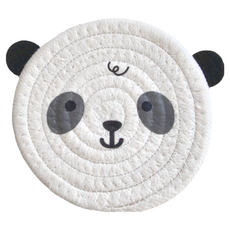 藤編隔熱墊 18cm 240g, 奶白熊貓, 4個