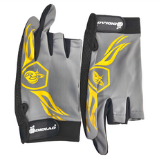 DIDIAO 露指釣魚手套, 耐磨人造麂皮 萊卡冰絲吸汗防曬 成人釣魚手套, L(21.5cm), 灰色 Gray, 1個