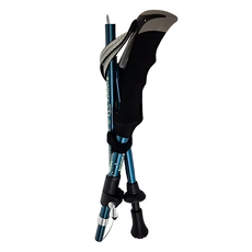 DIBOTE 迪伯特 外鎖式7075航太級鋁合金折疊登山杖, 310g, 附收納袋, EVA舒適握把, 鋼絲連結, 40 x 5 x 5cm, 藍色, 1支