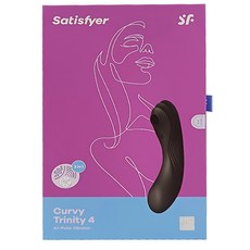Satisfyer 愉悅新革命 Curvy Trinity 4 陰蒂吸吮 + 震動按摩棒 170 x 53.5 x 42.4mm 137.69g, 黑色, 1個
