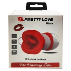PRETTY LOVE 派蒂菈 Mina 米娜 情趣玩具系列用品 10頻巧舌狂擺挑逗按摩器, 1盒, 紅色 + 白色