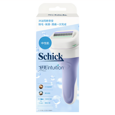 Schick 舒適牌 仕女除毛刀具 中性肌 刀把*1+潤膚皂刀頭*2 80g, 1入, 1組