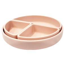 PUKU 藍色企鵝 午茶自由派矽膠吸盤餐盤, 耐熱220℃, 適用年齡6個月以上, 草莓, 1個