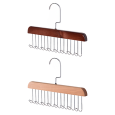 Craftsman In Storage 收納職人 實木多功能8鉤掛衣架 2個, 原木色/復古色, 1組, 1入