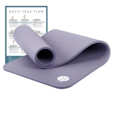 aleaf NBR 20mm 瑜珈墊 + 運動指南海報, 丁香紫, 1個
