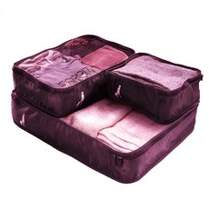 旅行玩家 旅行分類收納袋3件組，多種色彩, 紫色, 大, 中, 小