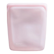 stasher 大長形矽膠密封袋, 按壓自密封 Pinch locTM 封口設計,可重複使用,耐候性佳, 21.59 x 26.03 x 3.81cm, 粉紅色, 1入, 1個