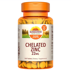 SUNDOWN NATURALS 日落恩賜 頂級甘胺酸鋅加強錠 22mg, 100顆, 1罐