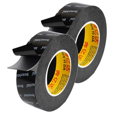 奔億達 超強力雙面膠 2cm, 黑色, 2個