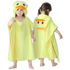 anibaby 兒童斗篷浴巾, 黃色小鴨, 1件