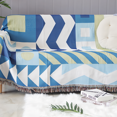 好物良品 雙面針織 全棉沙發毯 蓋毯 露營毯 130x160cm, 孟菲斯