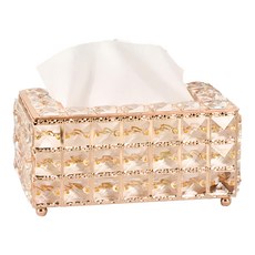 éclat 極致奢華炫彩水晶面紙盒, 20 x 11 x 10公分, 金閃閃, 1個