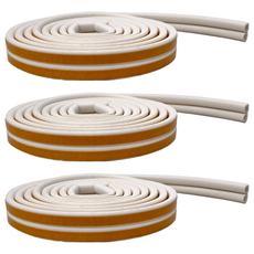 D型隔音條 250cm 塑膠材質, 白色, 3條