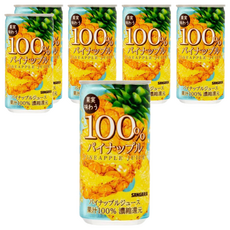 SANGARIA 100%果汁 鳳梨, 日本進口 隨手罐 清爽暢快, 190ml, 6罐