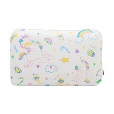 PUKU 藍色企鵝 Air成長型3D幼童枕，加大尺寸，蜂巢結構透氣排汗，信封式枕套, 彩虹馬, 45 x 28 x 6 cm