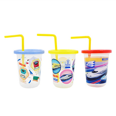 Skater 可疊放吸管杯 SIH2ST, 新幹線, 230ml, 3個